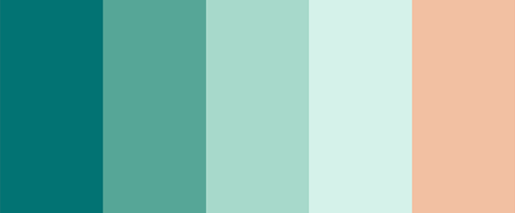 It is a blue color palette in a pastel style