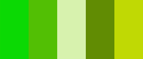 Monochrome palette with green colors