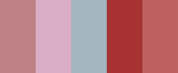 Cool palette with red and delicate colors - Red Origami