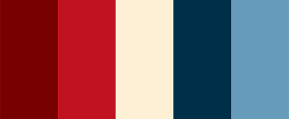 Pleasant palette with great blue and red colors