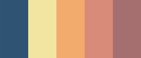 Palette with delicate colors in HEX format and pastel style.