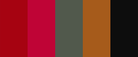 Dark palette that includes red and gold colors