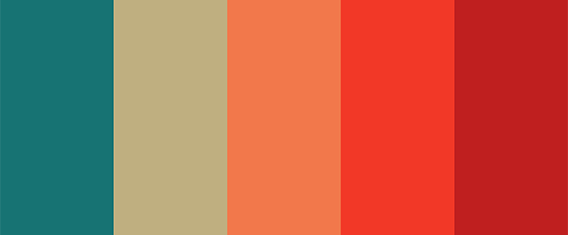 A palette where blue, red and orange dance together like a living flame