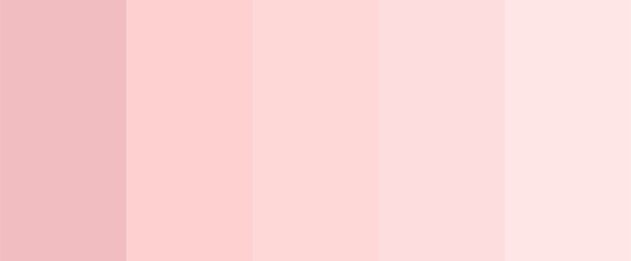 A charming palette expressed in very delicate and monochromatic shades of pink.