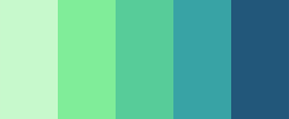 Palette with blue and green shades