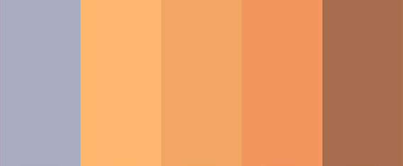 Color palette with codes and golden colors