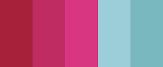 Blue-pink harmony is a palette that combines shades of blue and pink.