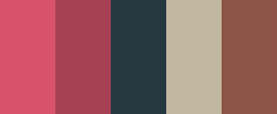It's a sophisticated palette with dark shades of reds that use the HEX format.