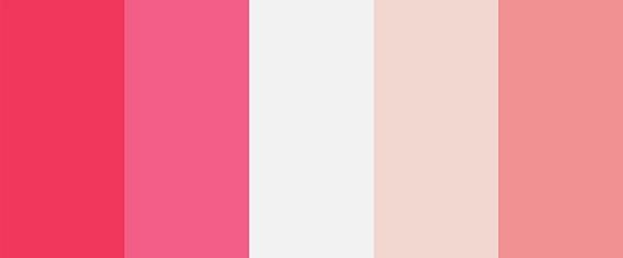 A charming palette of delicate pink shades