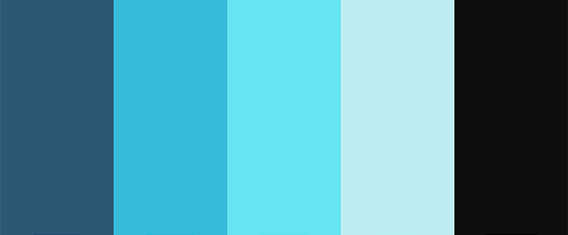 Неон у темряві - це блакитна неонова палітра кольорів з кодами