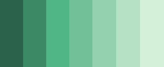 Захопленнями наповнена гама, яка об'єднує сім монохромних відтінків зеленого, малює перед вами яскравий пейзаж глибокого смарагду
